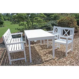 Garden Pleasure MALMÖ Gartentisch 165 x 80 x 75 cm Weiß