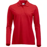 Clique Classic Marion langarm Poloshirt Damen 35 - rot L