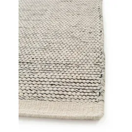 benuta pure Wollteppich-Läufer, Beige, Textil, Beton Optik, Rechteckig, 70x200 cm - Naturfaserteppich aus Wolle