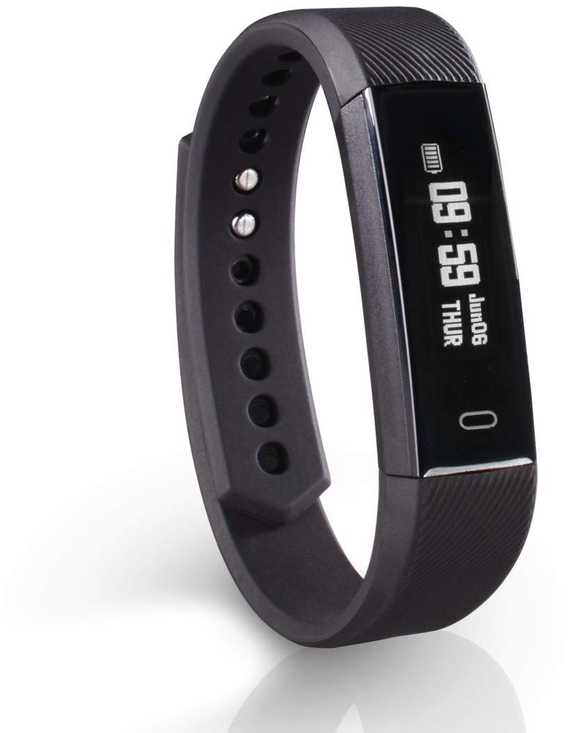 Hama Fitness-Armband mit Pulsmesser (Fitness-Uhr mit Kalorienzähler, Schrittzähler, Schlafmonitor, schmaler Fitness Tracker mit App, Vibrations-Wecker, Bewegungserinnerung) schwarz