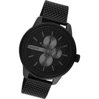 OOZOO Quarzuhr Oozoo Herren Armbanduhr Timepieces, (Analoguhr), Herrenuhr Metall, Mesharmband schwarz, rundes Gehäuse, groß (ca. 45mm) schwarz