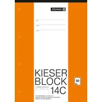 Brunnen Arbeitsblock Kieserblock gelocht DIN A4 blanko Lineatur 14C, 1 Block
