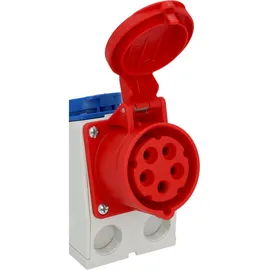 Unitec PCE CEE-Kombi-Wandsteckdose 1x Schutzkontakt 1x CEE 16A blau