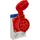 Unitec PCE CEE-Kombi-Wandsteckdose 1x Schutzkontakt 1x CEE 16A blau