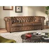 vente-unique Vente-unique-Sofa 3-Sitzer - Microfaser - Vintage-Look - Chesterfield