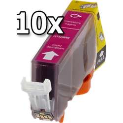10 Ampertec Tinten ersetzt Canon CLI-526M  magenta