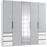 WIMEX Level 250 x 236 x 58 cm weiß/Light grey mit Spiegeltüren und Schubladen