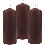 HS Candle Stumpenkerzen Ø6cm 3er Pack Braun