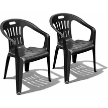 Mojawo PIONA Stapelstuhl 56 x 55 x 78 cm Anthrazit 2 St.