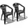 Mojawo PIONA Stapelstuhl 56 x 55 x 78 cm Anthrazit 2 St.