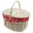 MyBer Weidenkorb Einkaufskorb geflochten mit Stoffeinlage 40 x 28 x 22 cm weiß