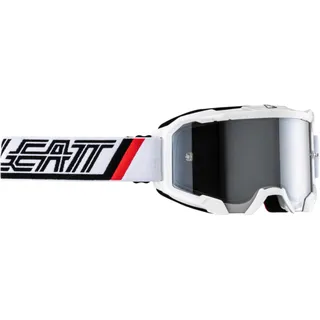 Leatt Velocity 4.5 Iriz White, Crossbrille verspiegelt - Weiß/Schwarz/Rot Silber-Verspiegelt