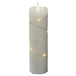 Konstsmide LED-Echtwachskerze, Wachs, Höhe: 17,8 cm - weiss