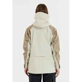 SOS Skijacke "Monte Rosa", Damen, Gr. M, beige (hellbraun, beige), 90% Nylon, 10% Elasthan, mehrfarbig, normal, hoch geschlossener Ausschnitt, Jacken Skijacke, im hochwertigen wasser- und winddichten Design