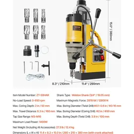Vevor Magnetbohrmaschine Kernbohrmaschine 1400W φ50mm 12800N