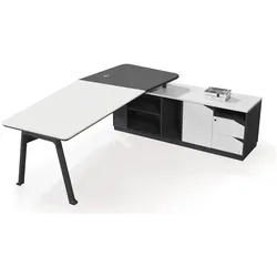 Schreibtisch CAROLINA rechts Kunstleder
