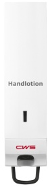 CWS Frontblende für CWS Handlotionspender, Panelvariante für CWS Paradise Handlotion Slim Handlotionspender, Farbe: weiß, mit Aufdruck "Lotion"