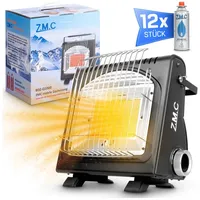 Z.M.C 2-in-1 Tragbare Gasheizung und Gaskocher + 12 Gaskartuschen