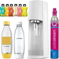 SODASTREAM TERRA weißer Sprudelbereiter 2 FUSE-Flaschen und CO2-Kartusche + BOLERO-Beutel - Weiß