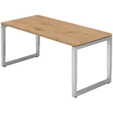 bümö Schreibtisch R-Serie Asteiche / Silber