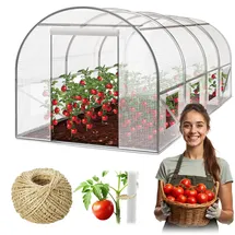Plonos Gewächshaus Stahl Weiß PE-Folie 140 g/m2 9 m2