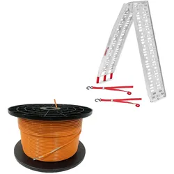Set: 300m Begrenzungskabel für Mähroboter Ø4,0mm Extra Stark+ Auffahrrampe bis 340 kg Alu-I klappbar
