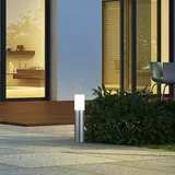 Lcd Sockelleuchte Aluminium 10,5 cm x 10,5 cm x 50,0 cm E27, dimmbar, silber