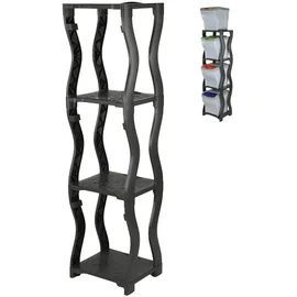GarPet Regal für Mülleimer Set 3 und 4 Steckregal Kunststoff Haushaltsregal Kellerregal Lagerregal Garagenregal Küchenregal Keller