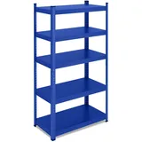Relaxdays Schwerlastregal Stahl 150 x 75 x 30 cm 5 Ebenen blau