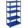 Relaxdays Schwerlastregal Stahl 150 x 75 x 30 cm 5 Ebenen blau