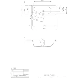Hoesch Combi Eckbadewanne 70 x 160 cm rechts (5591.010)