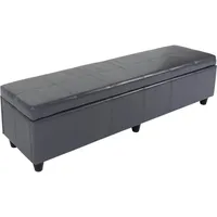 Mendler Aufbewahrungs-Truhe Kriens XXL, Leder + Kunstleder, 180x45x45cm ~