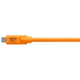 Tether Tools TetherPro USB-Datenkabel für USB-C an USB 3.0 Micro-B - rechtsgewinkelter Stecker orange 4,6m
