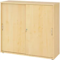 Bümö Schiebetürenschrank 3OH - Aktenschrank abschließbar, Sideboard Schrank mit