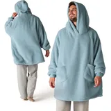 BEDSURE Hoodie Decke mit Ärmeln - Kuschelpullover als Geschenke für Frauen - Übergroßer Tragbare Decke Kuscheldecke mit Ärmeln Geschenke für Männer Herren Damen xxl, Grün 107x90 cm