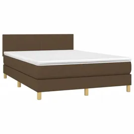 vidaXL Boxspringbett 140 x 200 cm Dunkelbraun