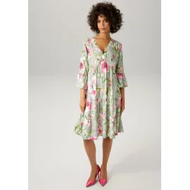 Aniston CASUAL Tunikakleid Blumendruck Jade/Fuchsia/Pink/Weiß/Apfelgrün 46