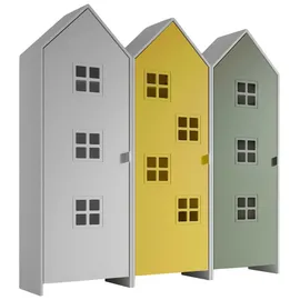 Vipack Kinderkleiderschrank CASAMI BRUGES 3-türig MDF gelb/grün/weiß