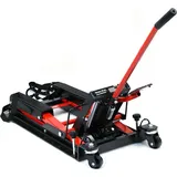 Motorradheber - Hydraulische Hebebühne - Traglast 680 kg - Hubhöhe 11,5–37,5 cm - Plattform 30×28 cm - Abmessungen 75×35×15 cm - Rot