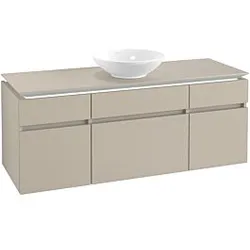 Villeroy & Boch Legato Waschtischunterschrank B586L0VK 140x55x50cm, mit Beleuchtung, Soft Grey