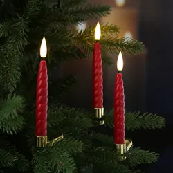 LED Baumkerzen TWIST mit Clip - kabellos - Fernbedienung -Timer - für Innen - ro...