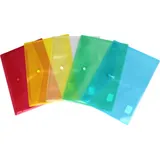 EXXO by HFP 91000 Dokumententaschen mit Druckknopf, A4, quer, transparent farblich sortiert, aus PP - 10 Stück