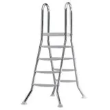Poolleiter Edelstahl für Becken bis 120 cm Höhe, Schwimmbadleiter - 2X 4 Stufen Hochbeckenleiter Edelstahlleiter, Edelstahl Aufstellbecken- Leiter für Becken