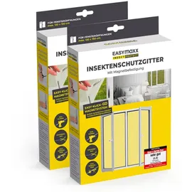 EasyMaxx Fliegengitter mit Klettband 130 x 150 cm schwarz 2 St.