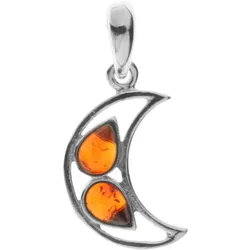 Ketten-Anhänger OSTSEE-SCHMUCK "Ostsee-Schmuck Anhänger Mond Anhänger Mond", weiß, Schmuckanhänger, Damen, 28 x 13mm, Silber 925 (Sterlingsilber), 1.7 g