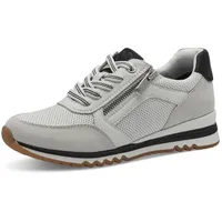 Marco Tozzi Damen Sneaker flach mit Reißverschluss Vegan, Weiß (White/Black), 38 EU - 38 EU