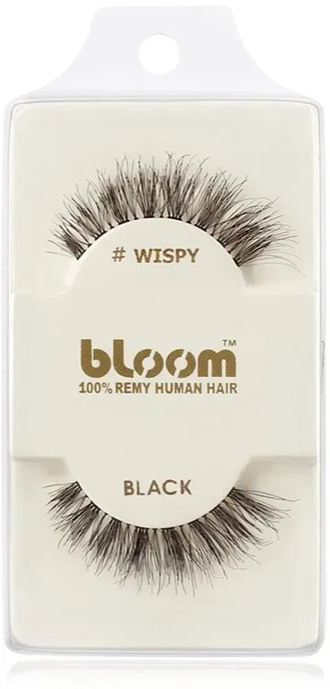 Bloom Natural künstliche Wimpern aus Naturhaar (Wispy, Black) 1 cm