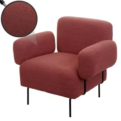 Lounge-Sessel MCW-L83, Cocktailsessel Polstersessel Sessel, Stoff/Textil Metall ~ altrosa