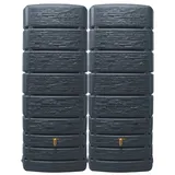 4rain Slim stone decor Wandtank-SET 1000 Liter graphite grey, 2 x slim stone decor 500 Liter inkl. Verbinder - 4rain