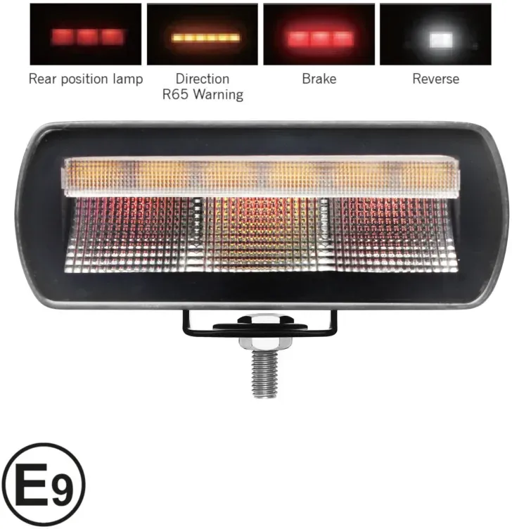 Multifunktionale LED-Rückleuchte Promolink – Positionslicht / Blinker / Rückfahrlicht / Warnblinklicht mit 4 Funktionen, IP67/69